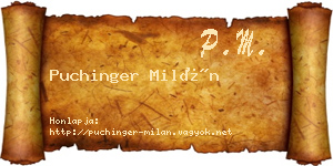 Puchinger Milán névjegykártya